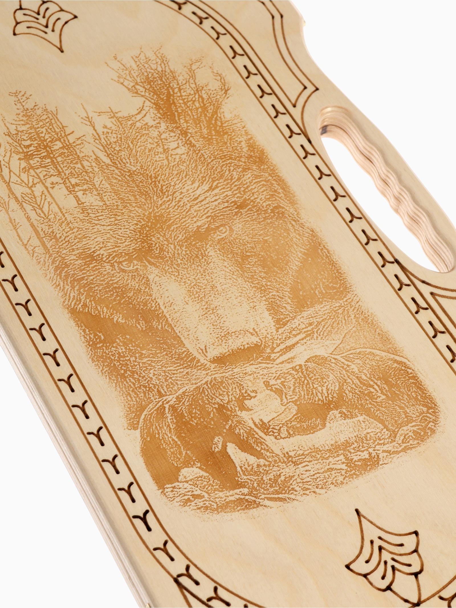 Нарды деревянные «Медведь», резные, 45×48 см