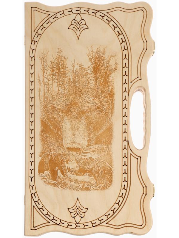 Нарды деревянные «Медведь», резные, 45×48 см