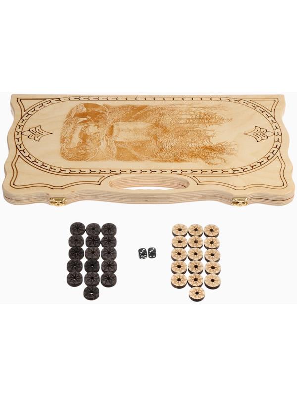 Нарды деревянные «Медведь», резные, 45×48 см