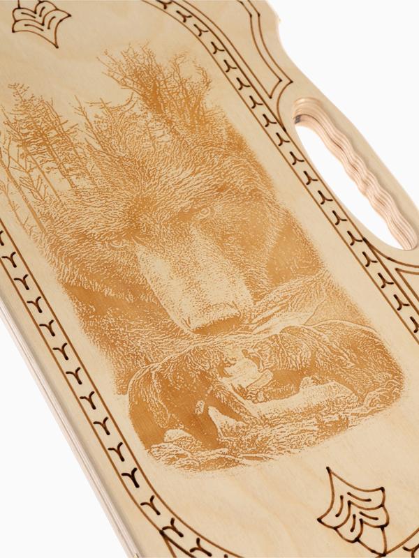 Нарды деревянные «Медведь», резные, 45×48 см