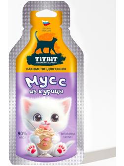 Мусс из курицы лакомство для кошек TitBit 15 г