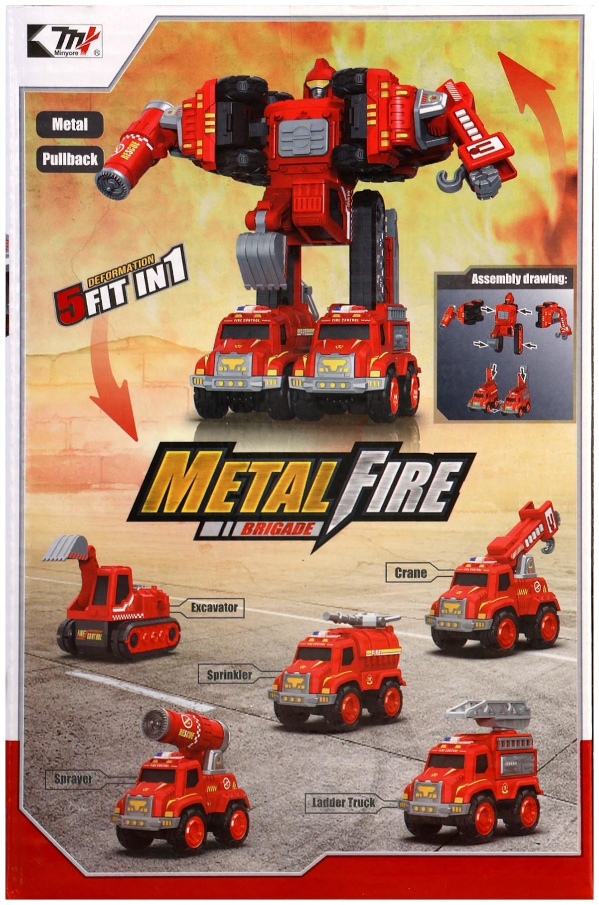 Робот-трансформер «Огнеборец» 5в1, собирается из 5 машинок, подвижные детали