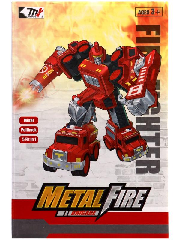 Робот-трансформер «Огнеборец» 5в1, собирается из 5 машинок, подвижные детали