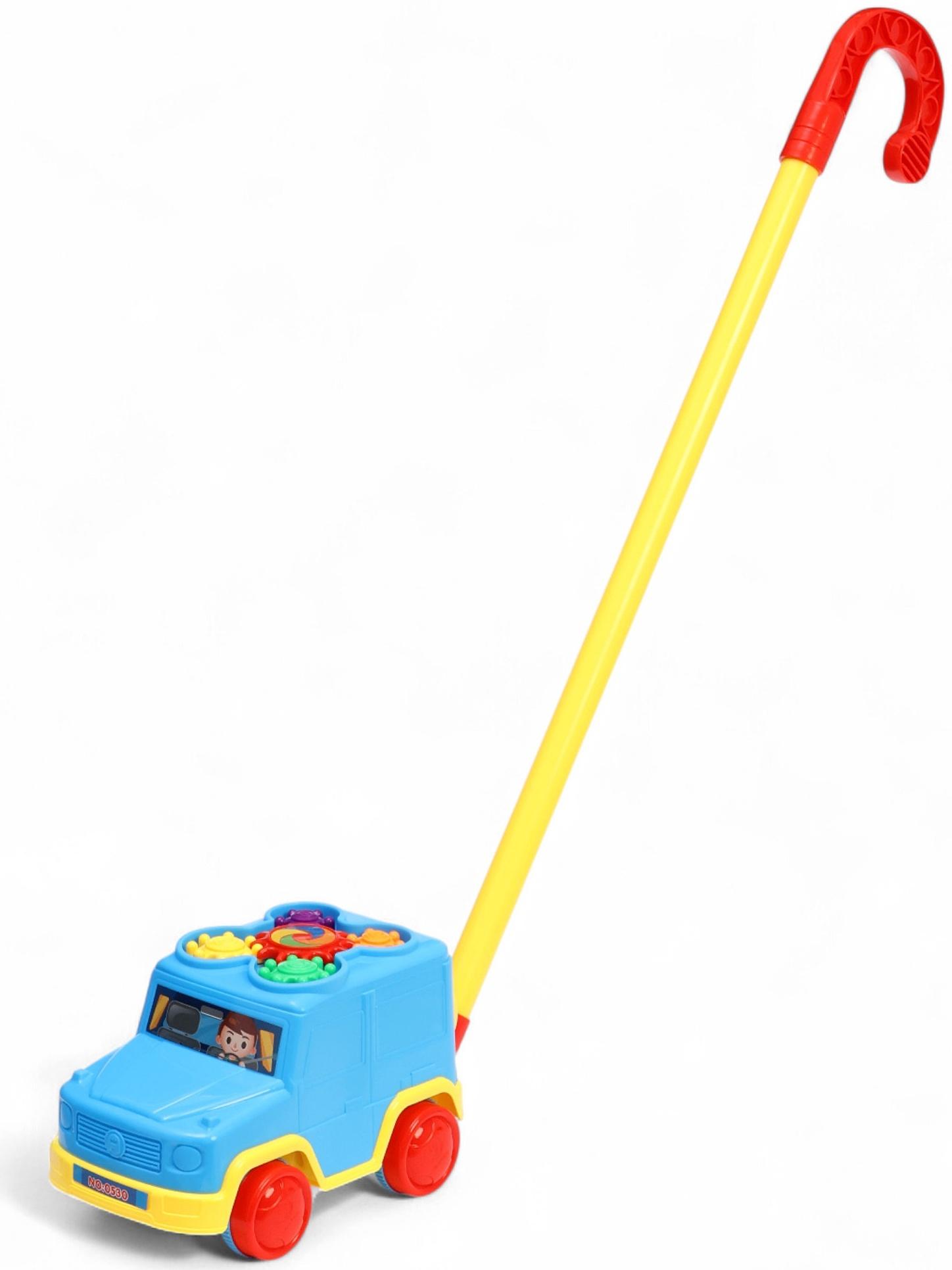 Каталка детская на палочке «Машинка», с шестерёнками и ручкой