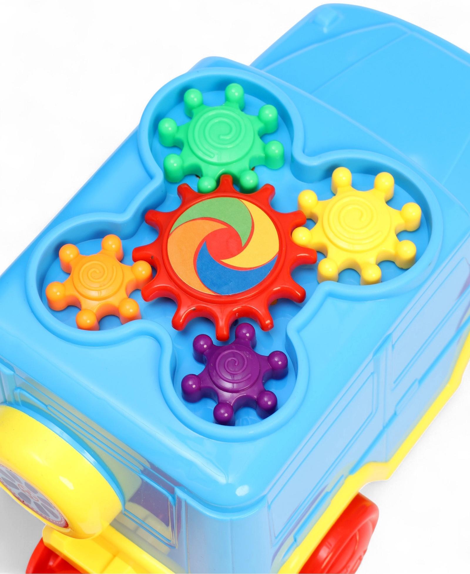 Каталка детская на палочке «Машинка», с шестерёнками и ручкой