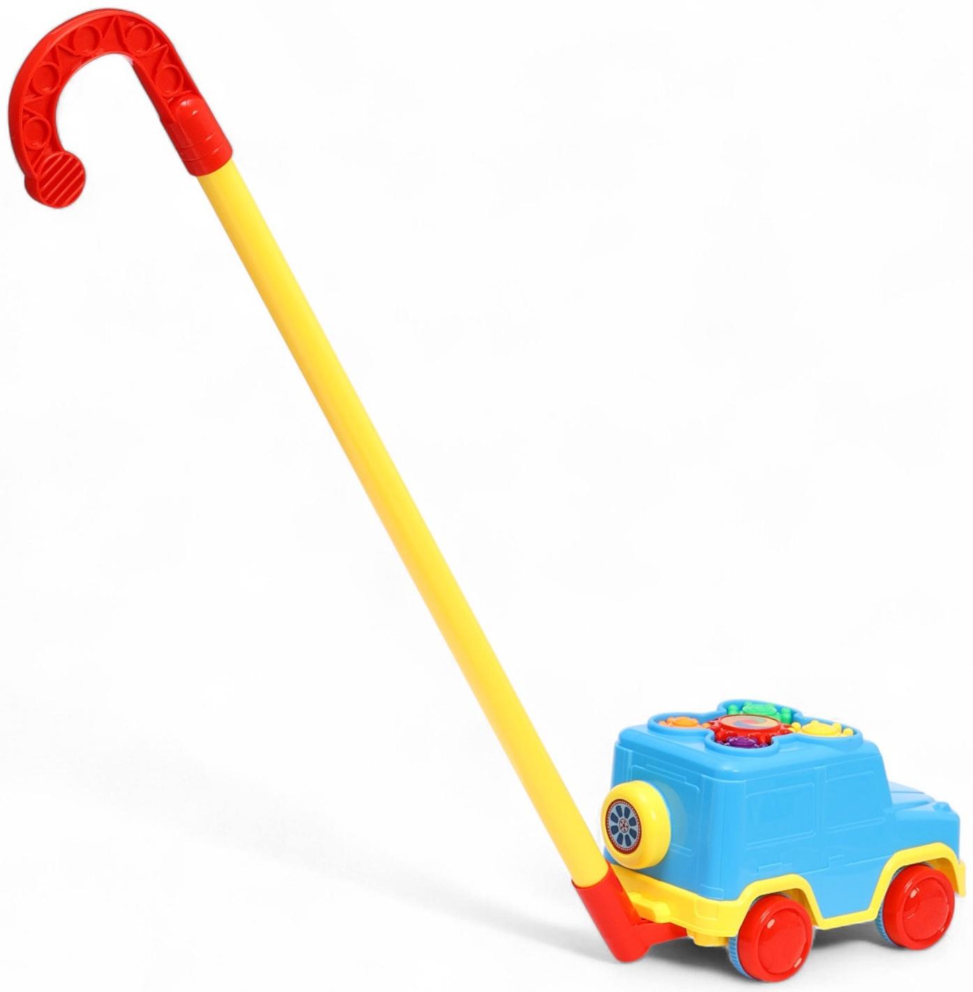 Каталка детская на палочке «Машинка», с шестерёнками и ручкой