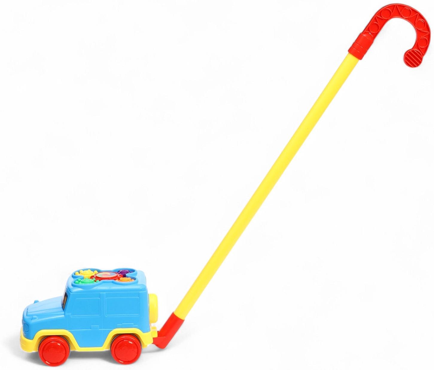 Каталка детская на палочке «Машинка», с шестерёнками и ручкой