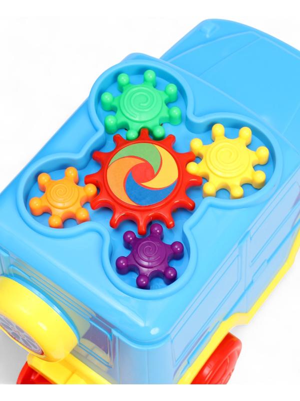 Каталка детская на палочке «Машинка», с шестерёнками и ручкой