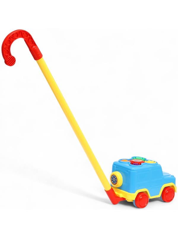 Каталка детская на палочке «Машинка», с шестерёнками и ручкой
