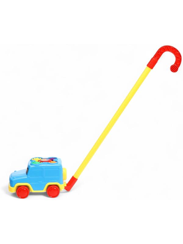 Каталка детская на палочке «Машинка», с шестерёнками и ручкой