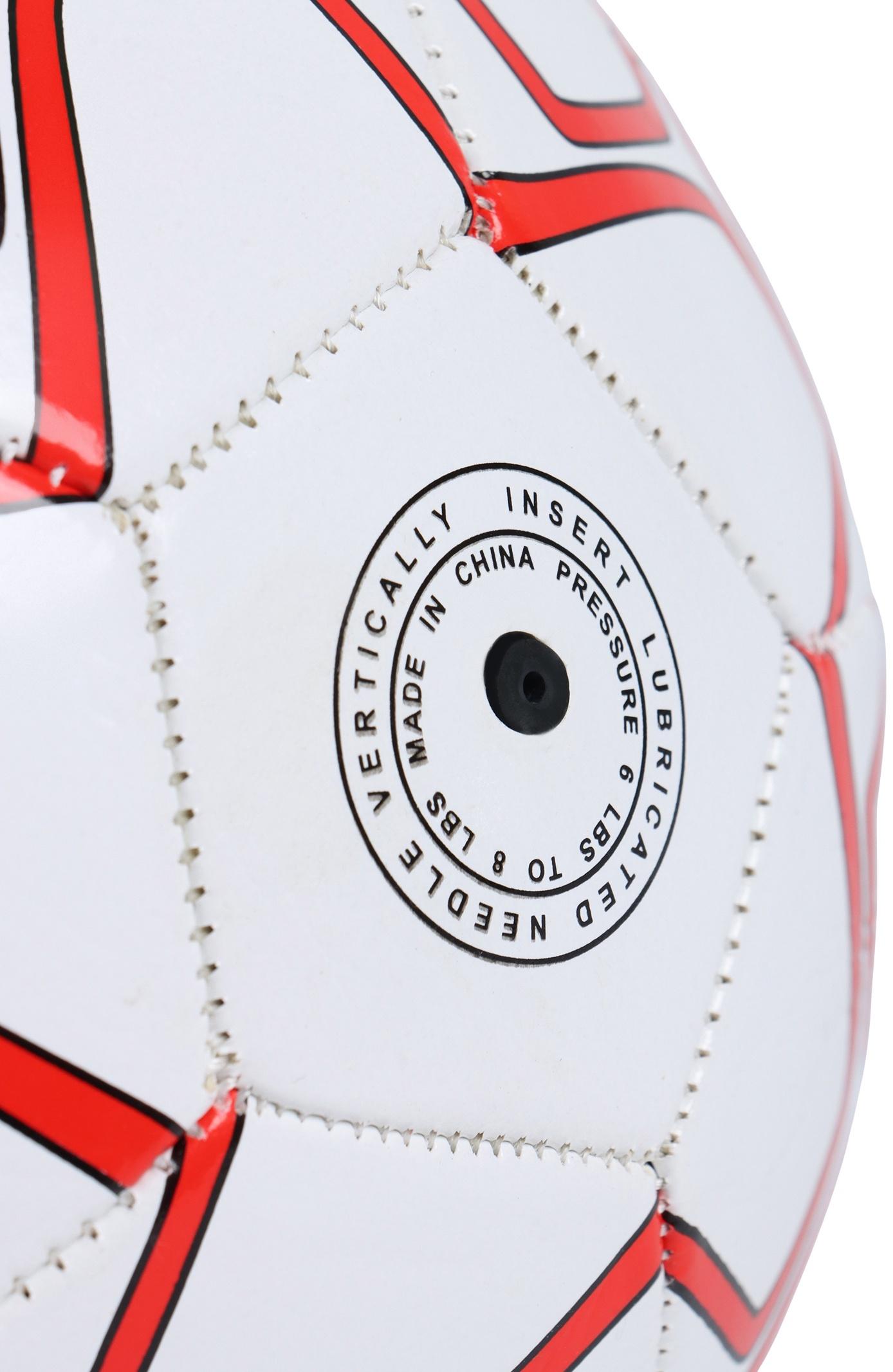 Футбольный мяч ONLYTOP, машинная сшивка, 32 панели, р. 5, PVC, резиновая камера, белый, красный