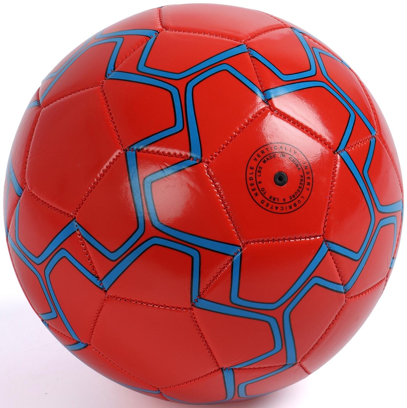 Футбольный мяч ONLYTOP, машинная сшивка, 32 панели, р. 5, PVC, резиновая камера, красный