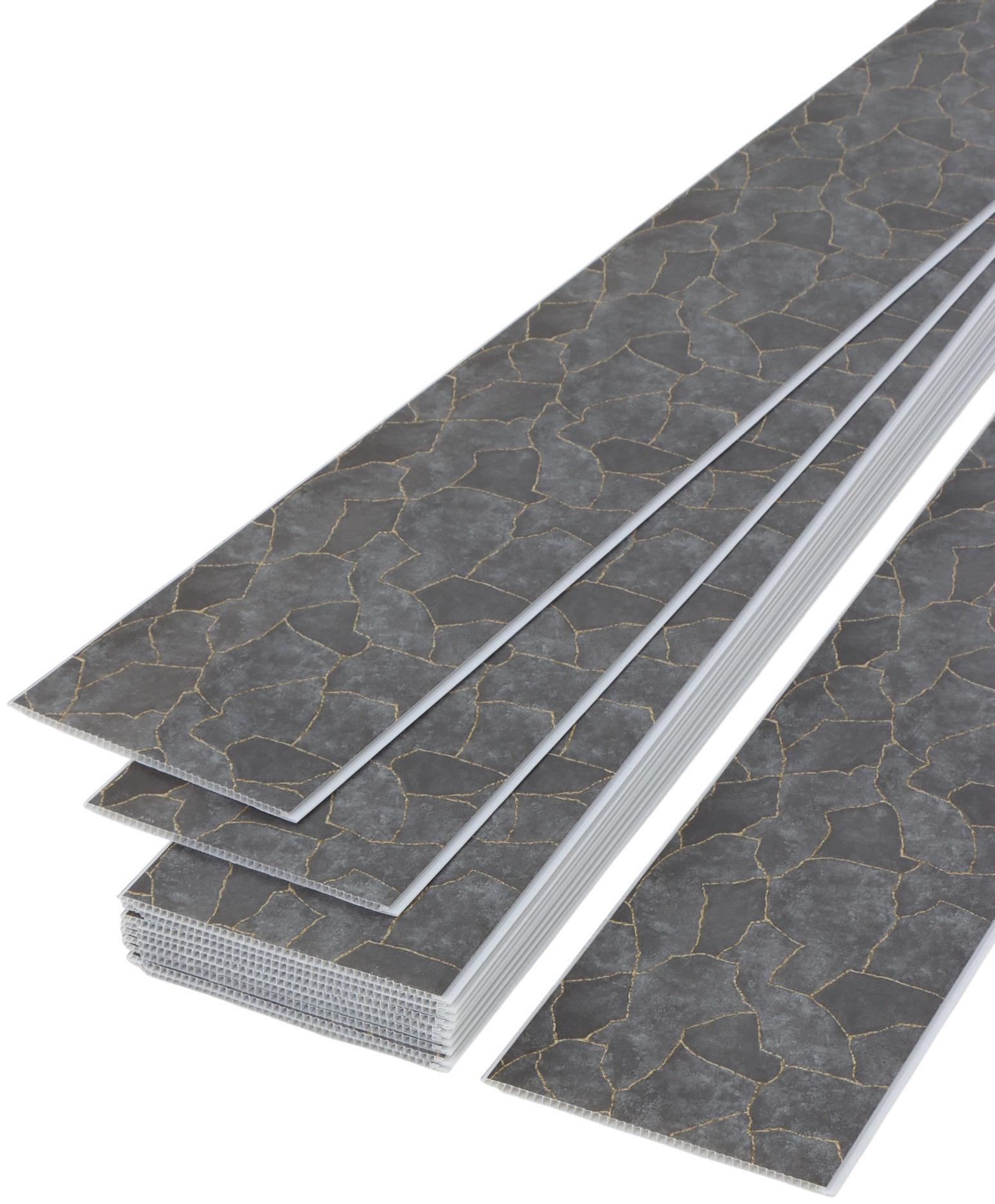 Стеновая панель ПВХ «Аврора золото», 2600×250 мм, цвет серый