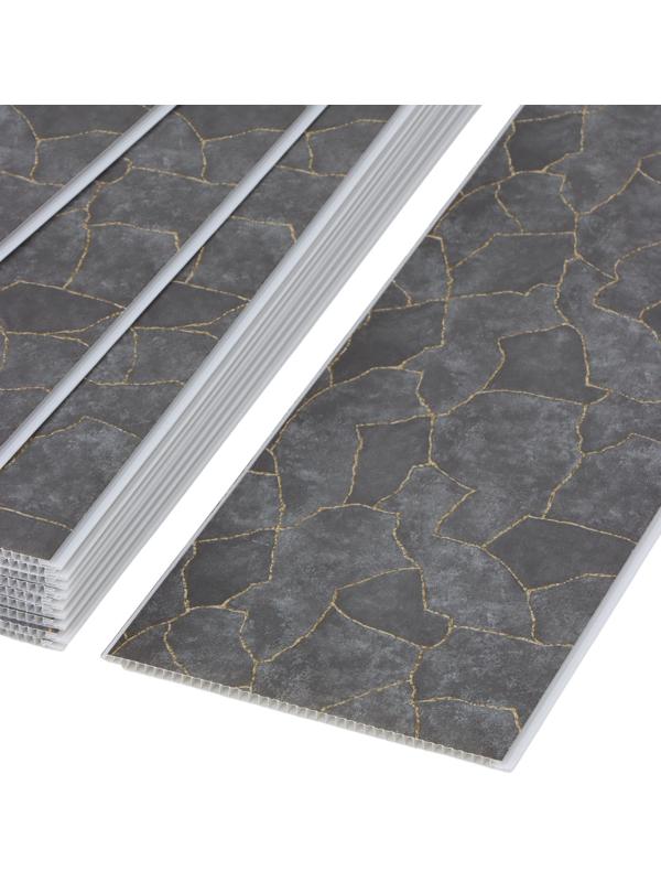 Стеновая панель ПВХ «Аврора золото», 2600×250 мм, цвет серый