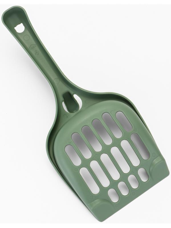 Совок для кошачьего туалета 22.5×10×5 см, Soft-touch, изумруд