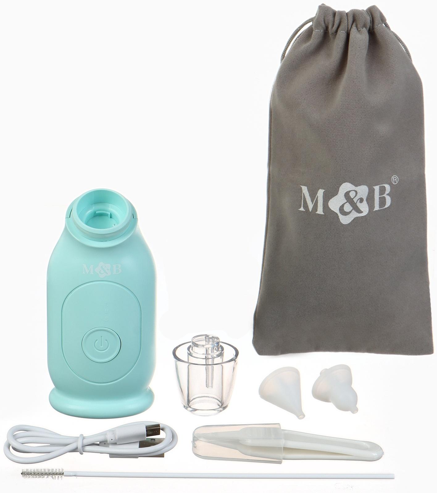 Аспиратор для новорожденных электронный, назальный (набор: 2 насадки, аксессуары, зарядка Type-C)