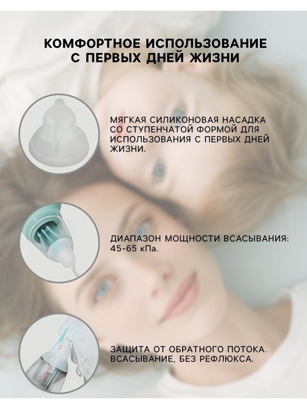 Аспиратор для новорожденных электронный, назальный (набор: 2 насадки, аксессуары, зарядка Type-C)