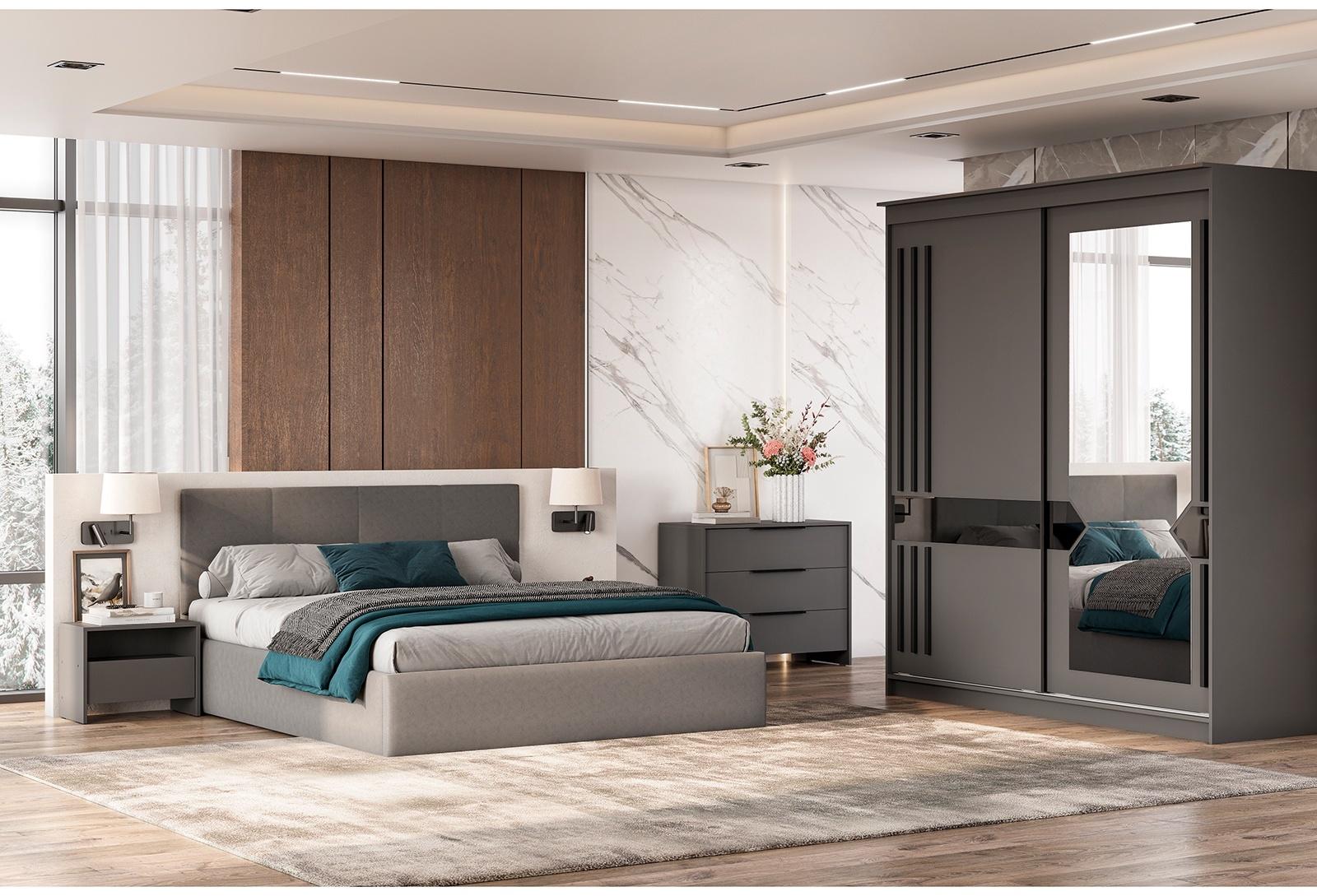 Шкаф – купе «Лайт» №25, 2001×600×2200 мм, цвет графит