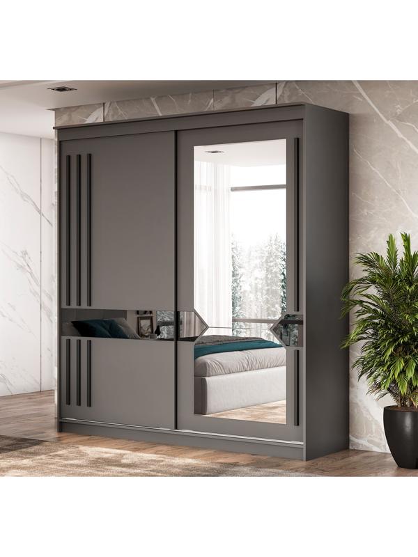 Шкаф – купе «Лайт» №25, 2001×600×2200 мм, цвет графит