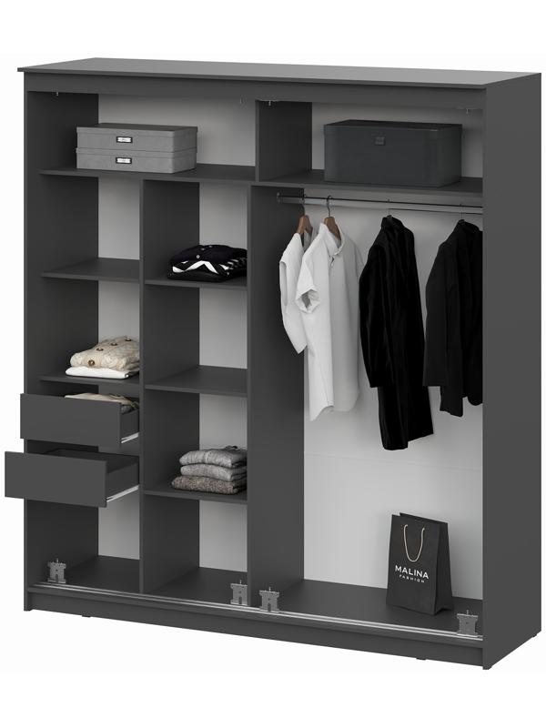 Шкаф – купе «Лайт» №25, 2001×600×2200 мм, цвет графит