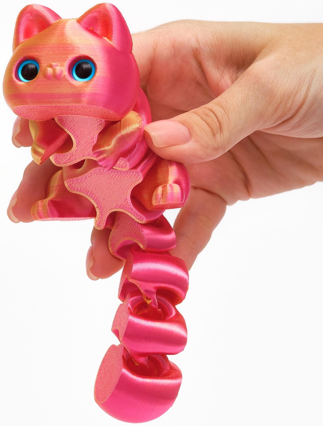 3Д - печатная игрушка «Кошка», подвижная, цвет МИКС