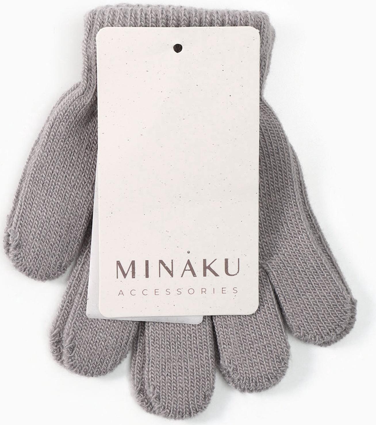 Перчатки детские MINAKU, однослойные, 14 см, серые