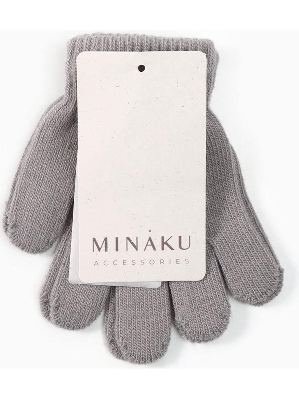 Перчатки детские MINAKU, однослойные, 14 см, серые