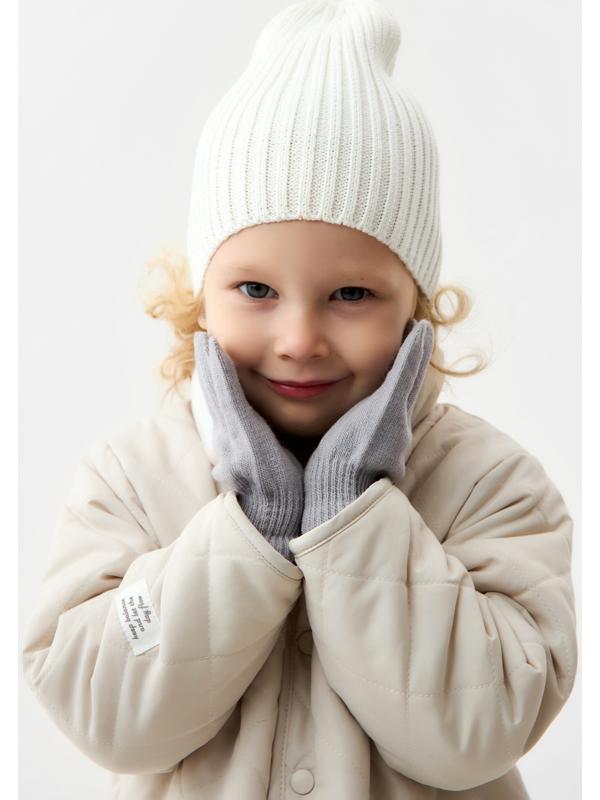 Перчатки детские MINAKU, однослойные, 14 см, серые