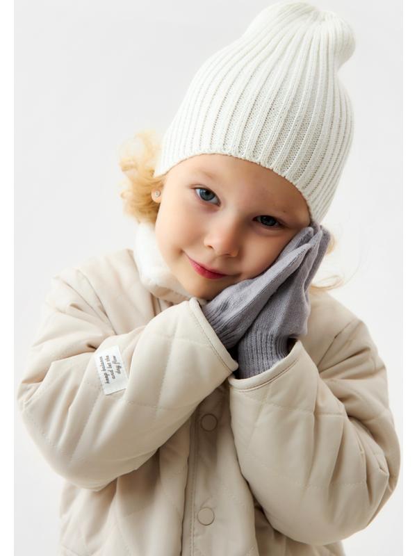 Перчатки детские MINAKU, однослойные, 14 см, серые