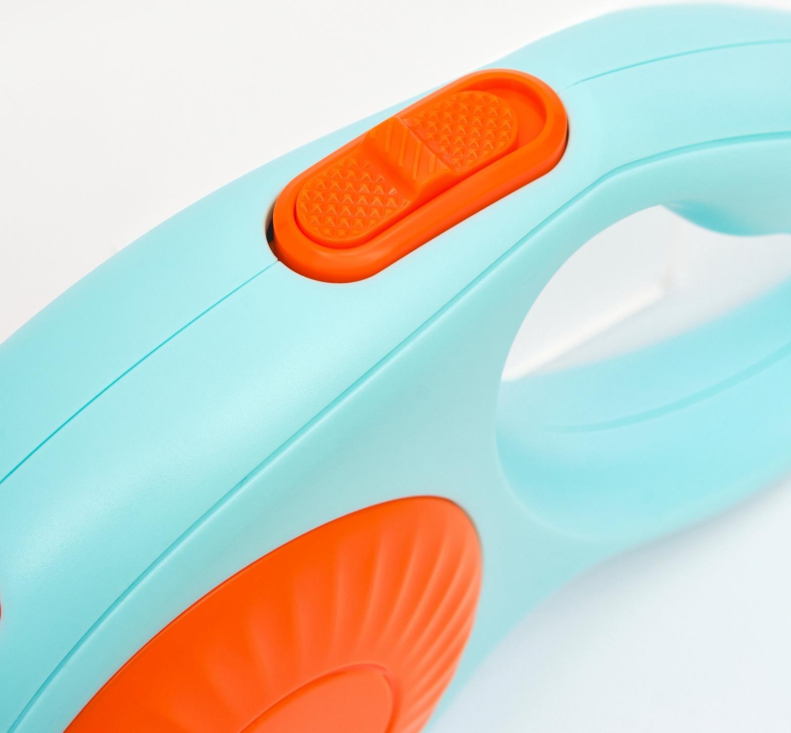 Рулетка - поводок для собак, лента 3 метра, оранж/голубая