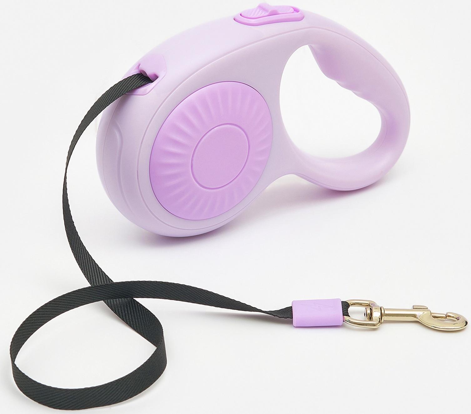 Рулетка - поводок для собак, лента 3 метра, сиреневая
