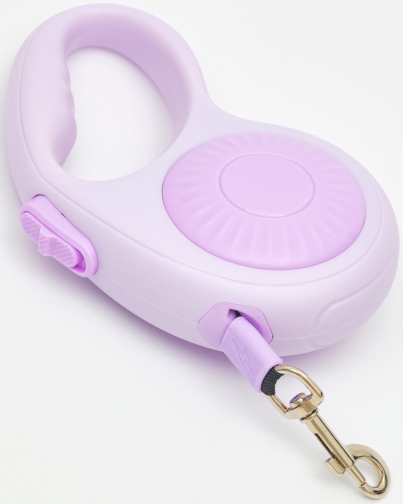 Рулетка - поводок для собак, лента 3 метра, сиреневая