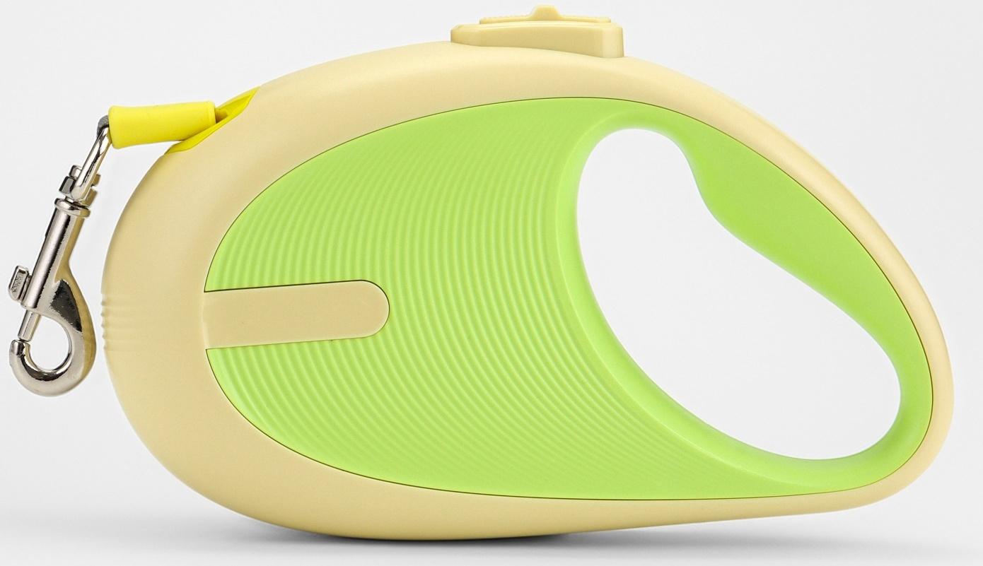Рулетка - поводок для собак, лента 3 метра, зелёная