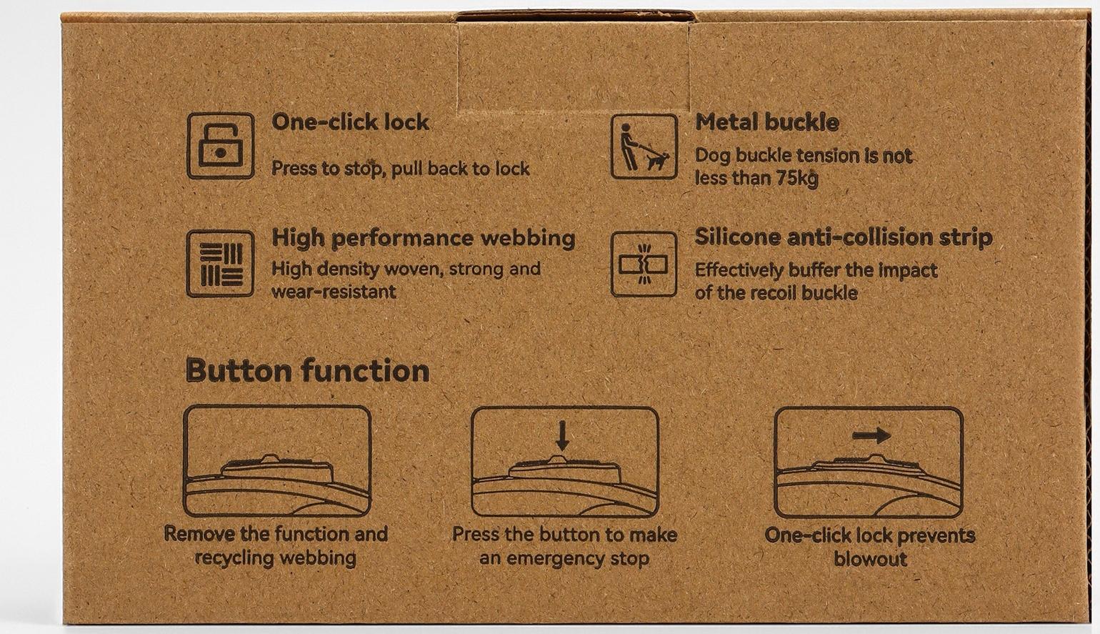 Рулетка - поводок для собак, лента 3 метра, голубая