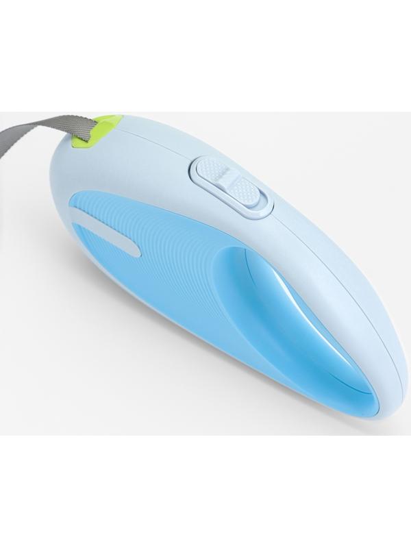 Рулетка - поводок для собак, лента 3 метра, голубая