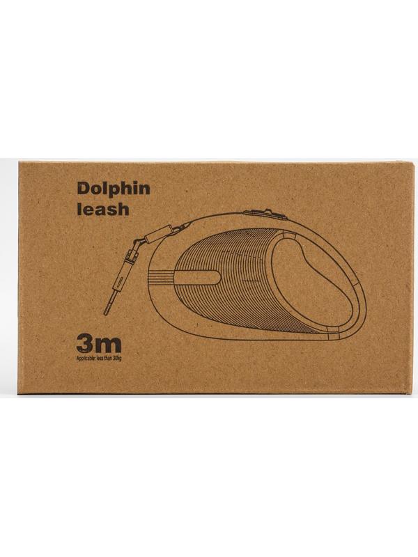 Рулетка - поводок для собак, лента 3 метра, голубая