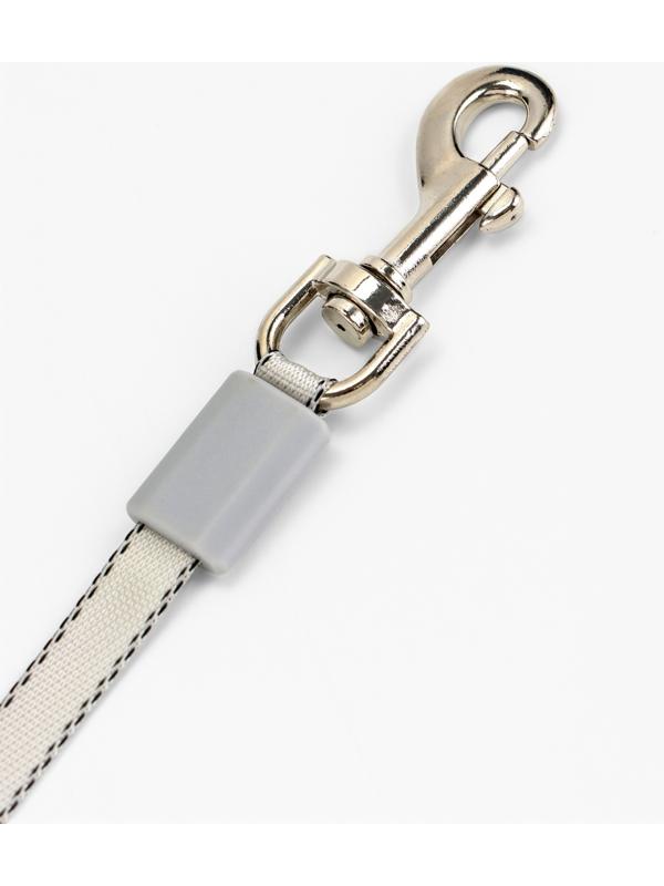 Рулетка - поводок для собак, лента 3 метра, белая/зелёная