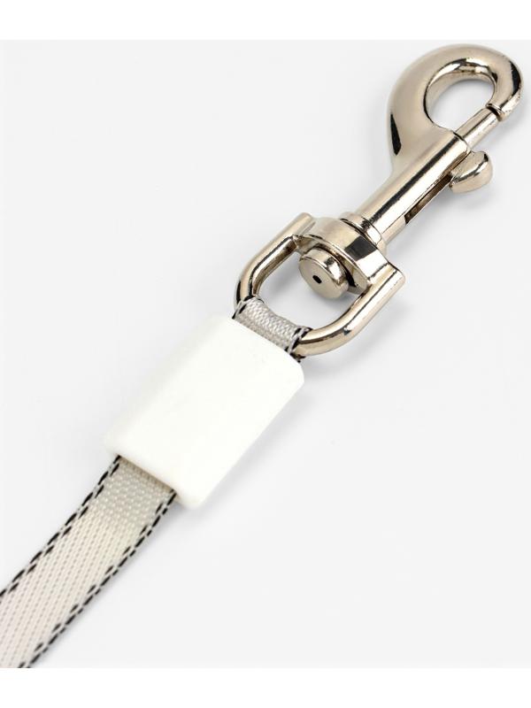 Рулетка - поводок для собак, лента 3 метра, белая/бежевая