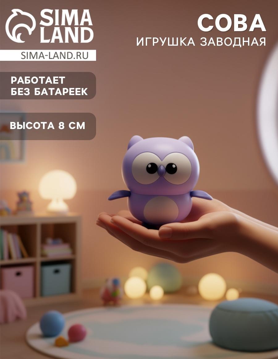 Игрушка заводная «Сова», фиолетовая