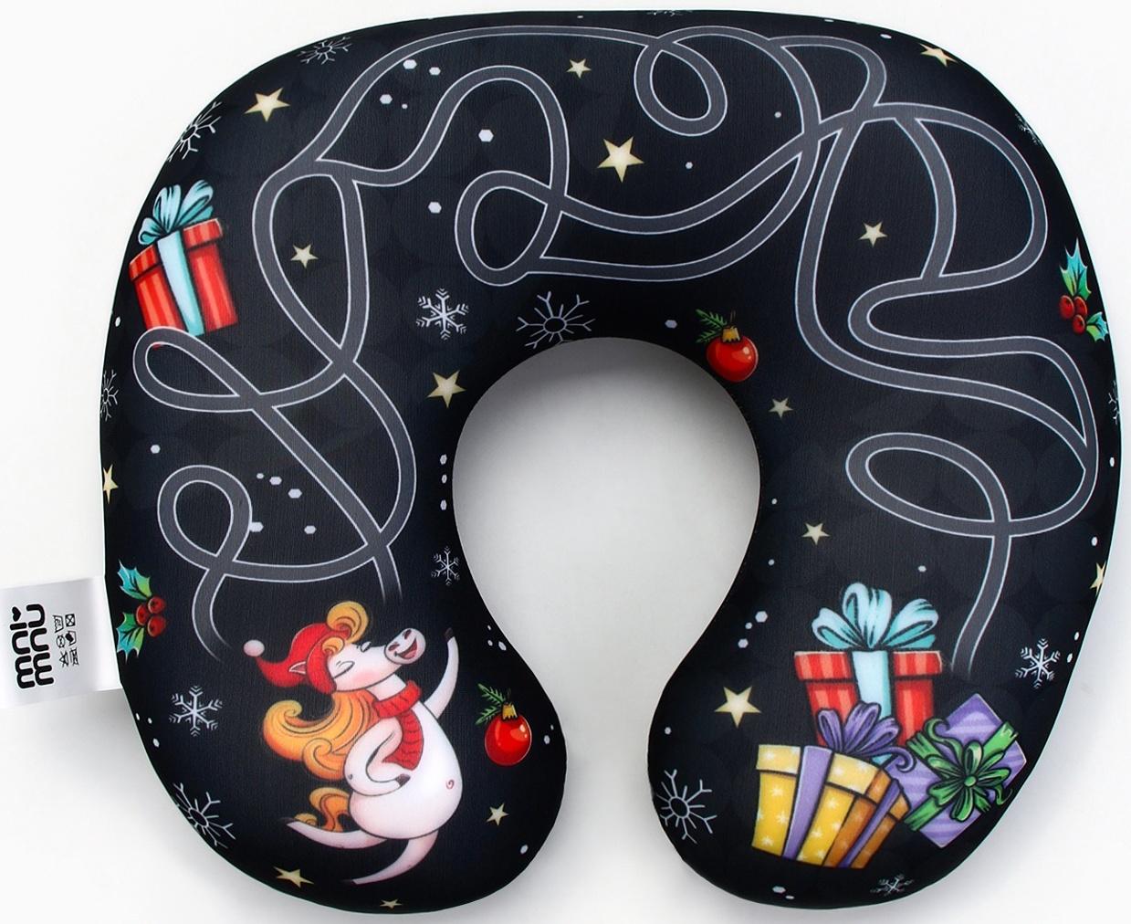 Подушка антистресс новогодняя «Верь в мечту», черная