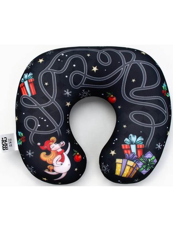 Подушка антистресс новогодняя «Верь в мечту», черная