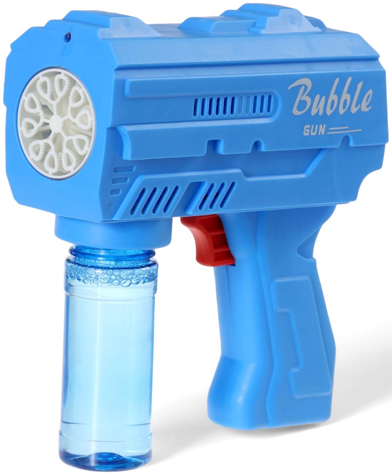 Генератор мыльных пузырей «Пистолет», световые эффекты, работает от батареек, синий