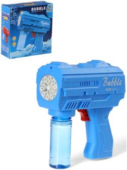 Генератор мыльных пузырей «Пистолет», световые эффекты, работает от батареек, синий