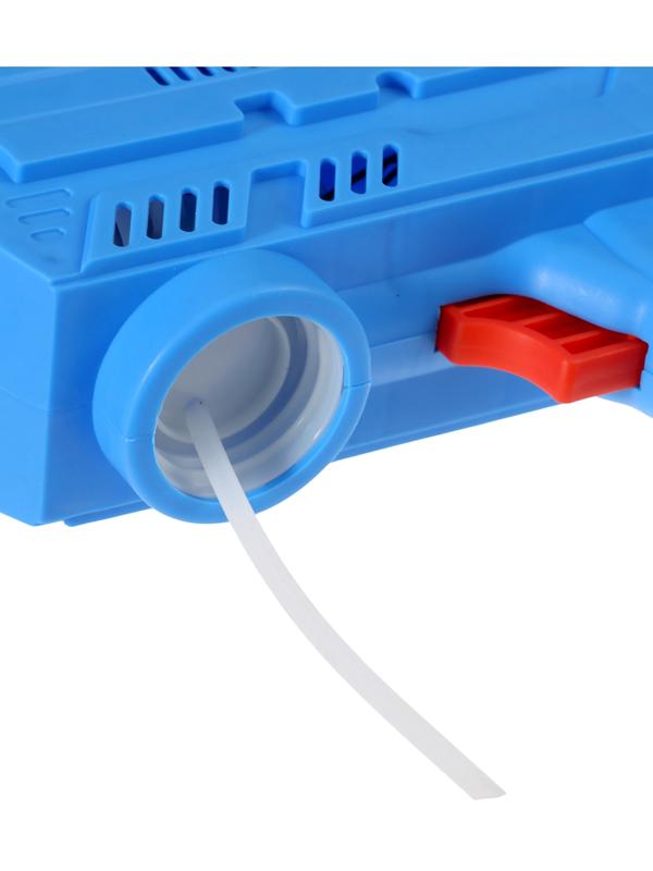 Генератор мыльных пузырей «Пистолет», световые эффекты, работает от батареек, синий