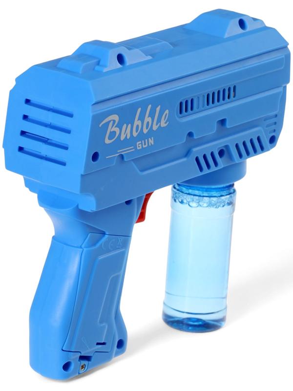 Генератор мыльных пузырей «Пистолет», световые эффекты, работает от батареек, синий