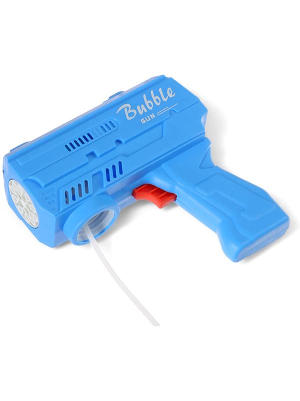 Генератор мыльных пузырей «Пистолет», световые эффекты, работает от батареек, синий