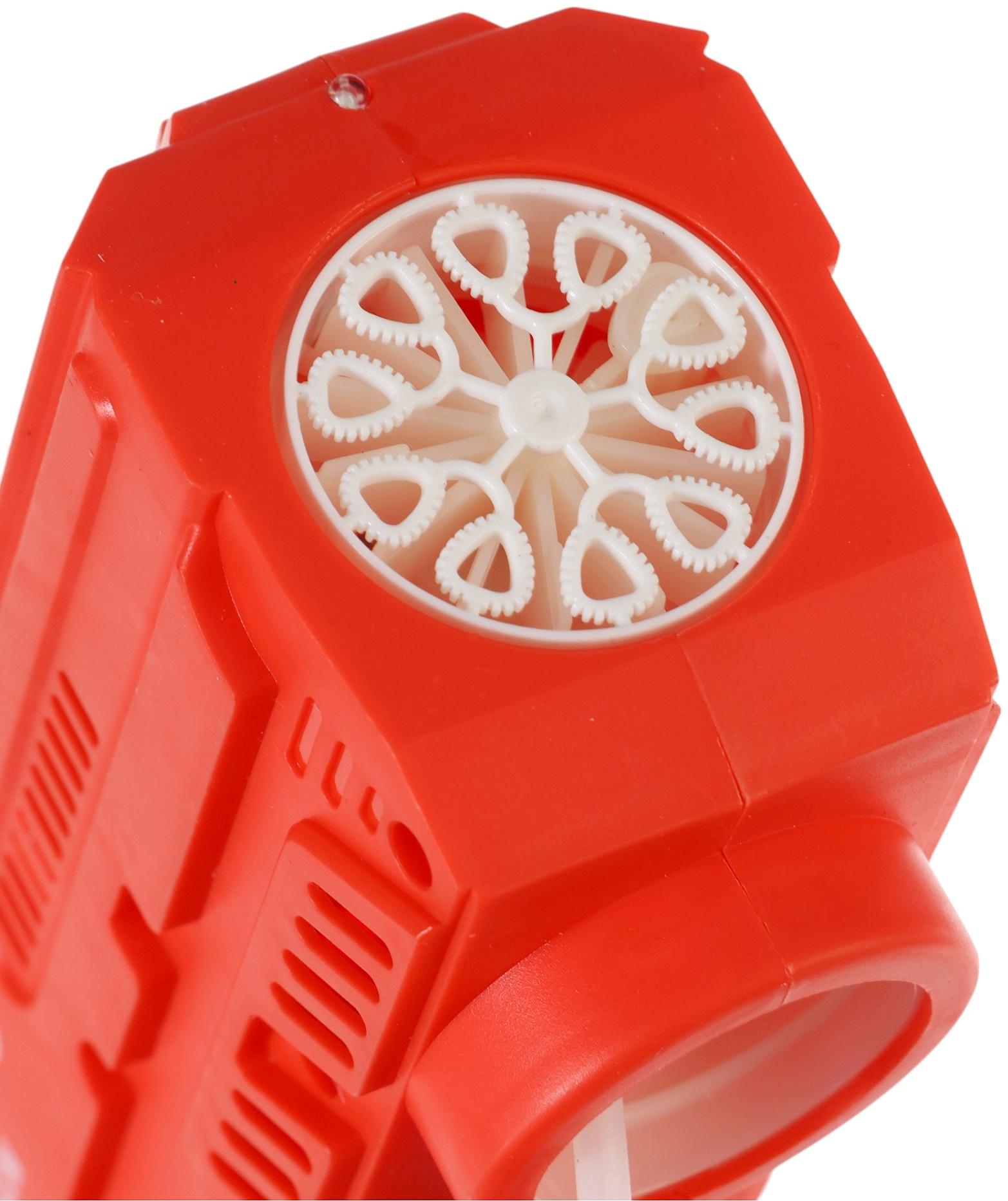 Генератор мыльных пузырей «Пистолет», световые эффекты, работает от батареек, красный