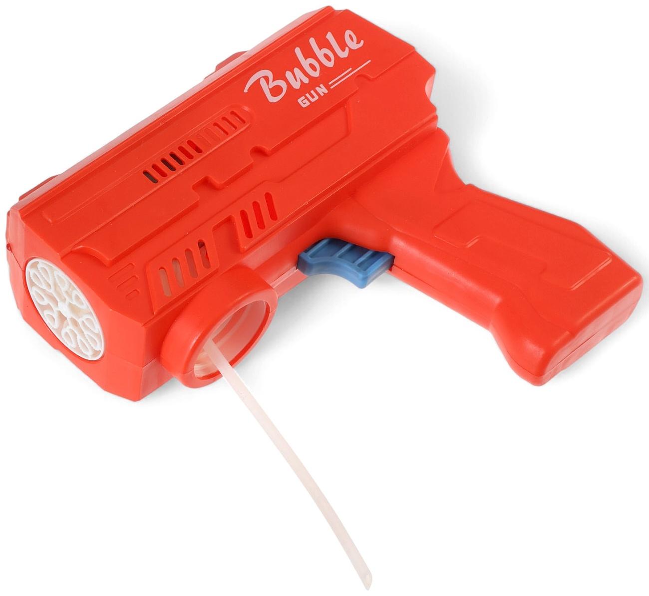 Генератор мыльных пузырей «Пистолет», световые эффекты, работает от батареек, красный