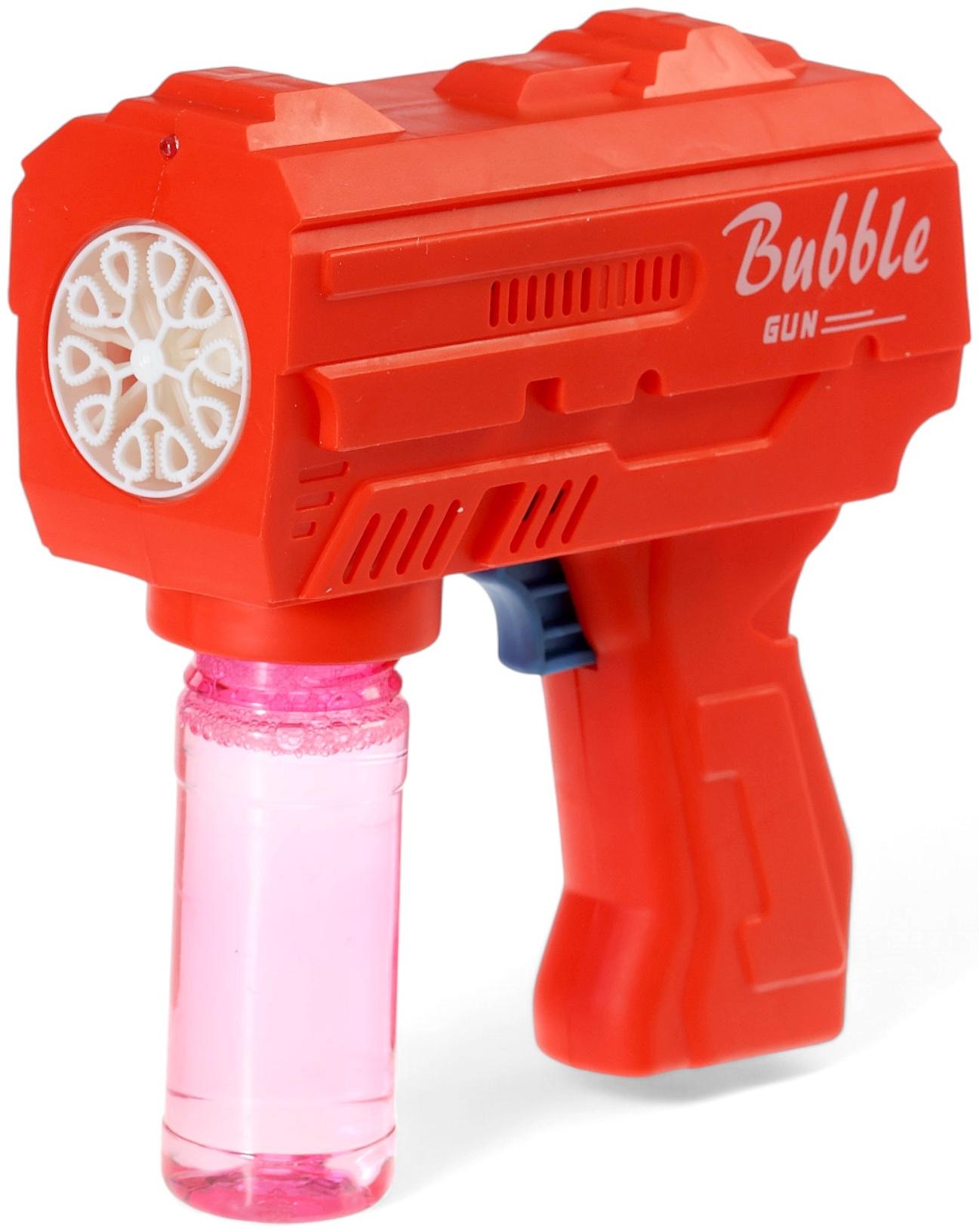 Генератор мыльных пузырей «Пистолет», световые эффекты, работает от батареек, красный