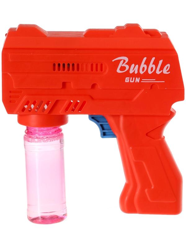 Генератор мыльных пузырей «Пистолет», световые эффекты, работает от батареек, красный